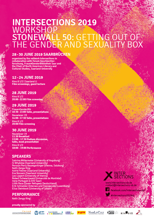 Tagung des Netzwerk Intersections: „Stonewall 50: Getting out of the gender and sexuality box“ am 29. und 30. Juni 2019