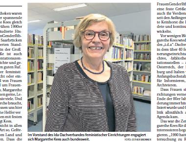 Portrait unserer Mitarbeiterin Margarethe Kees am 23.10.2021 in der Saarbrücker Zeitung