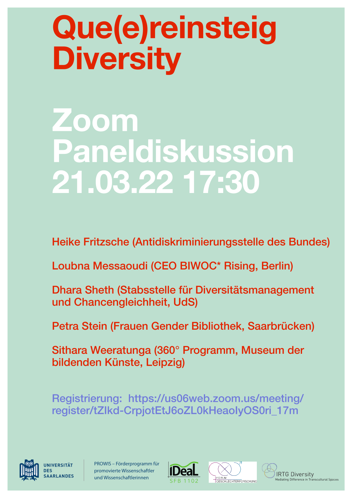 Online-Paneldiskussion zu Berufswegen im Bereich Diversity am 21.3.2022 um 17.30 Uhr