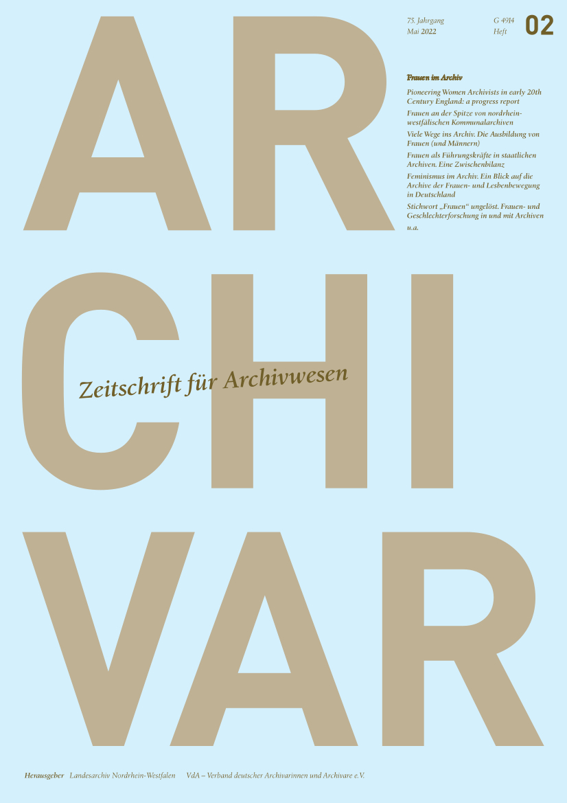 Fachzeitschrift ARCHIVAR mit Fokus „Frauen im Archiv“