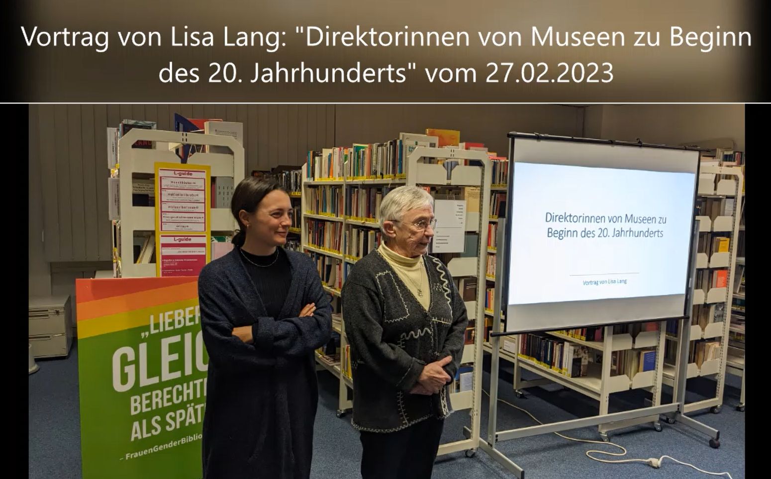 Mitschnitt des Vortrags „Museumsdirektorinnen zu Beginn des 20. Jhdts.“ von Lisa Lang