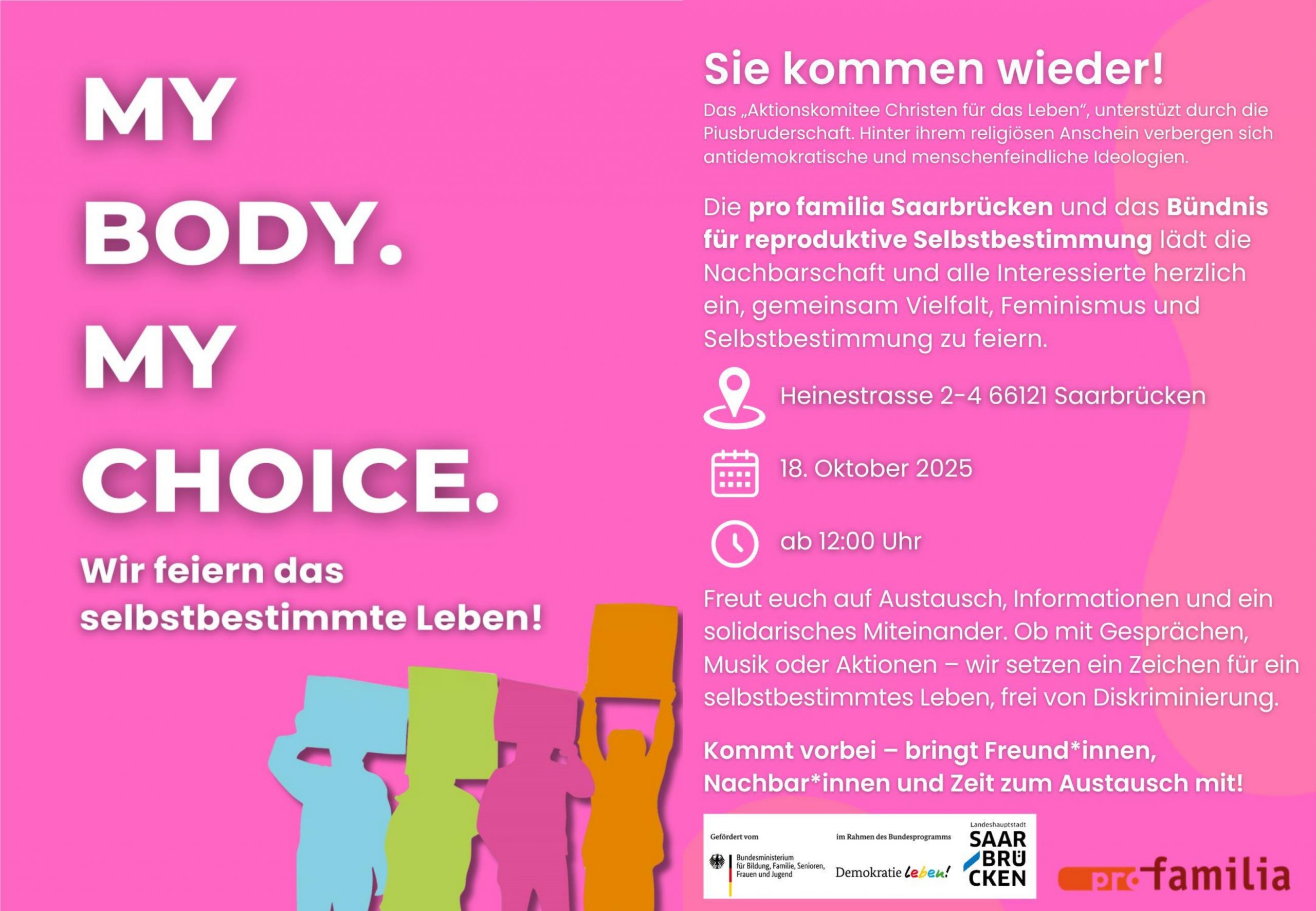 Kundgebung gegen den sog. „Marsch für das Leben“ am 18.10.2025