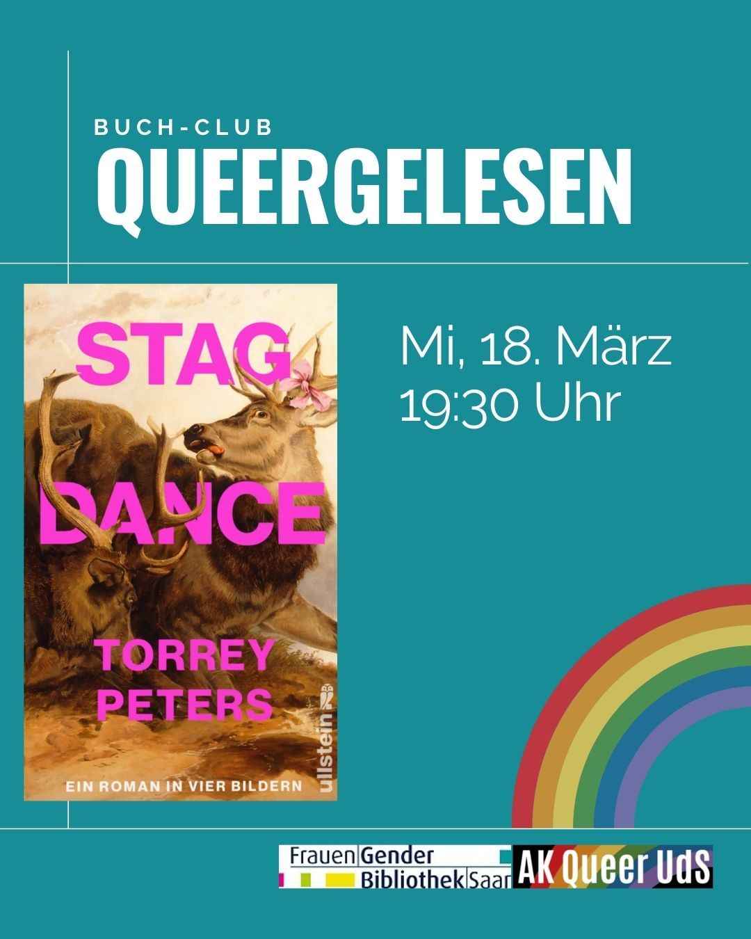 „Queergelesen“ am 18.3.2026 mit „Stag Dance“ von Torrey Peters